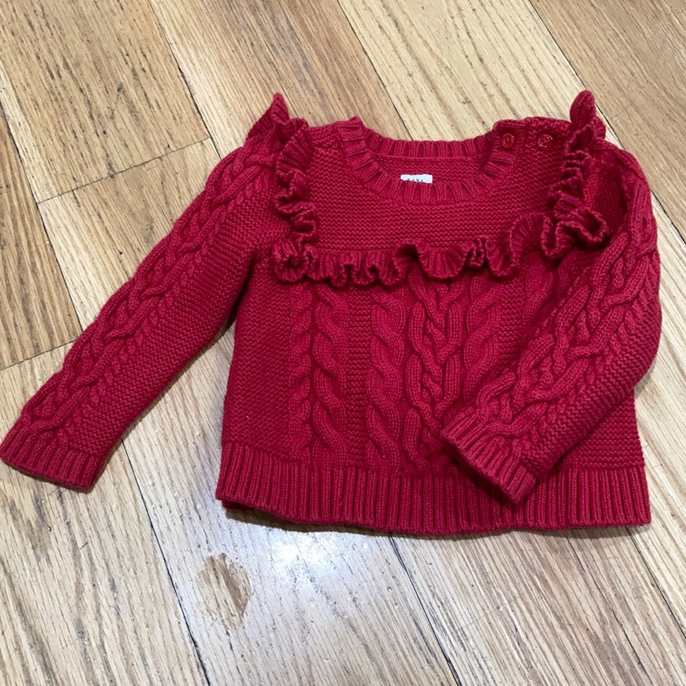 Gap Cable Knit Sweater with Ruffles